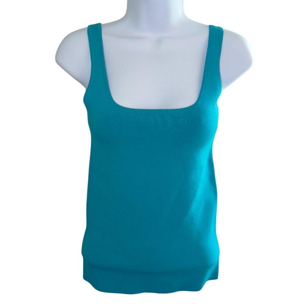 Alice + Olivia Ocean‎ Blue Knit Scoop Neck Tank Top NWT $250